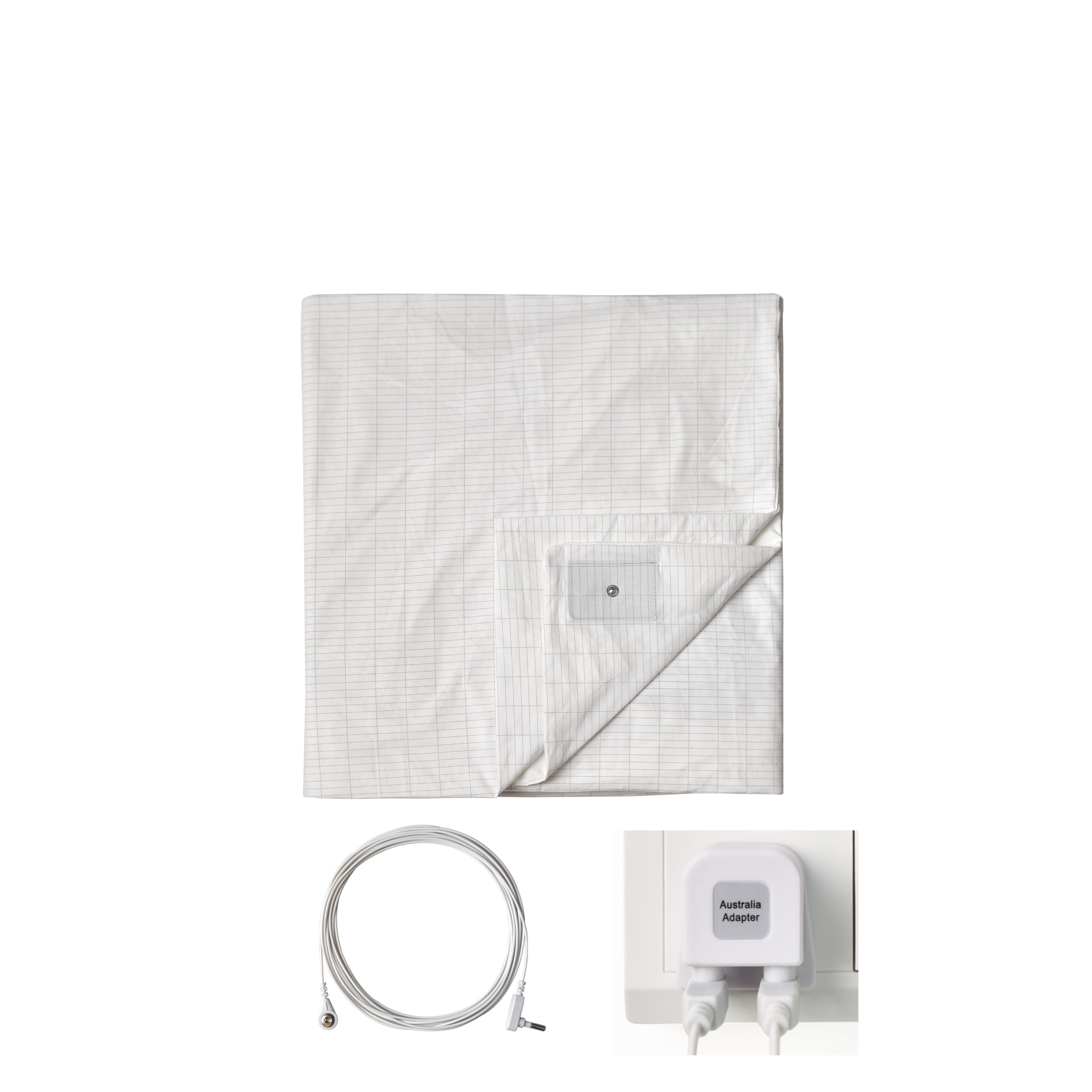 Healthy Grounding Fitted Bed Sheets Earthing with 38cm Bedskirt Earthing Sheets With Earth PU Cord Grounding Safe Adapter