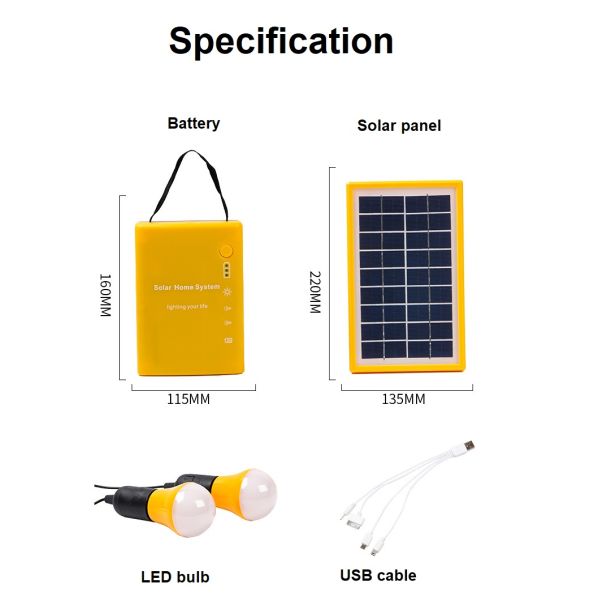 Switch Controller Solar Panel High Lumen Solar System Lamp with 15-30h Working Time