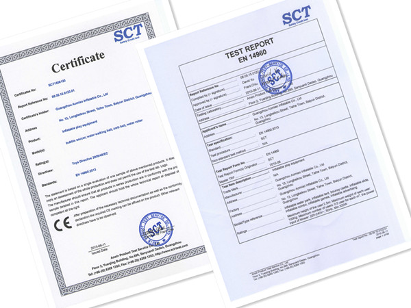 Transparent 1.0mm TPU Inflatable Zorb Ball Inflatable Human Hamster Ball 3.0m x 2.0m Dia