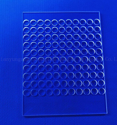 Прозрачная стеклянная пластина кварца с лазером полупроводника отверстия сверля 100мм