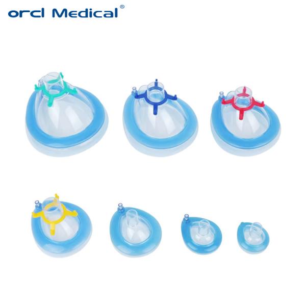Disposable Oxygen Breathing Mask Medical Silicone PVC Anesthesia Mask Without Inflation Valve