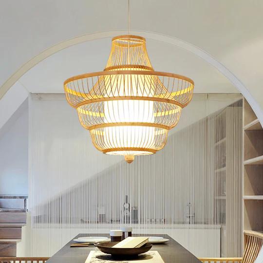 Chambre à coucher Salle de séjour Monture LED ventilateur de plafond / Ventilateur de plafond en rotin avec lumière