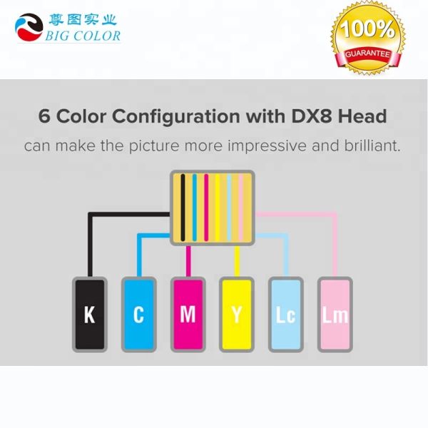 Multicolor 6ft Eco Solvent Printer with 6 Color Inkjet Printers and 2 XP600/TX800 Heads