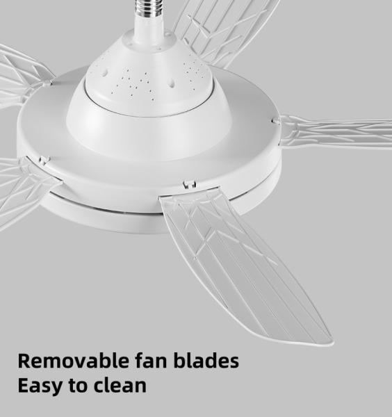 Ventilateur de plafond rotatif à 360 degrés, lames ABS, ventilateur de plafond de 32 pouces avec lumière LED