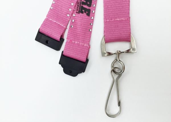 Cute Pink Color Heat Transfer Lanyard With Twinkling Diamonds