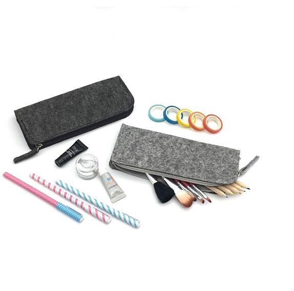 Stationery Felt Pencil Case / Large Zipper Pencil Pouch For School Eco Friendly