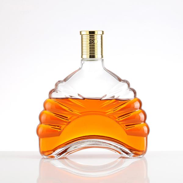 Embalagem personalizada de logotipo 750ml Garrafas de vidro vazias de brandy e uísque com fabricação de cortiça