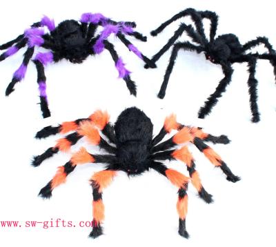 Halloween Supplies Props Decoration Black Flower Plush Spider Plastic Spider