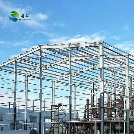 Prefabricated Steel Warehouse with Section Column Main Structure Fire-Resistant Metal Sheet Wall and 50-200mm Sandwich Panel Thickness