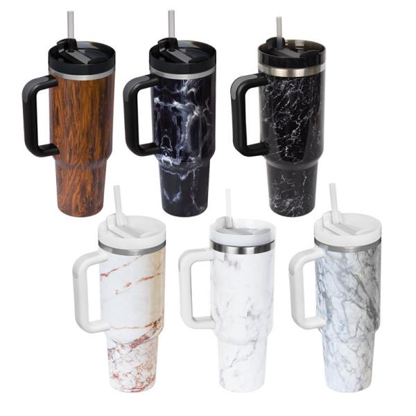 40oz Large Capacity Insulated Tumbler With Straw Lid And Car Cup Holder