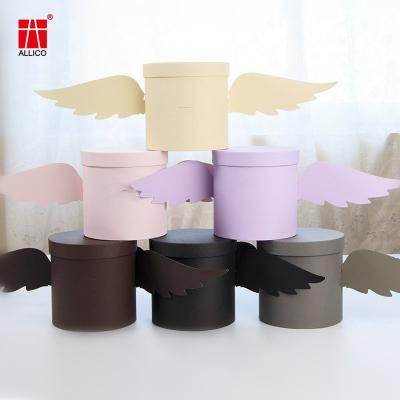 Angel Wings 5.5inch Round Floral Hat Box For Mother'S Day 4c Print