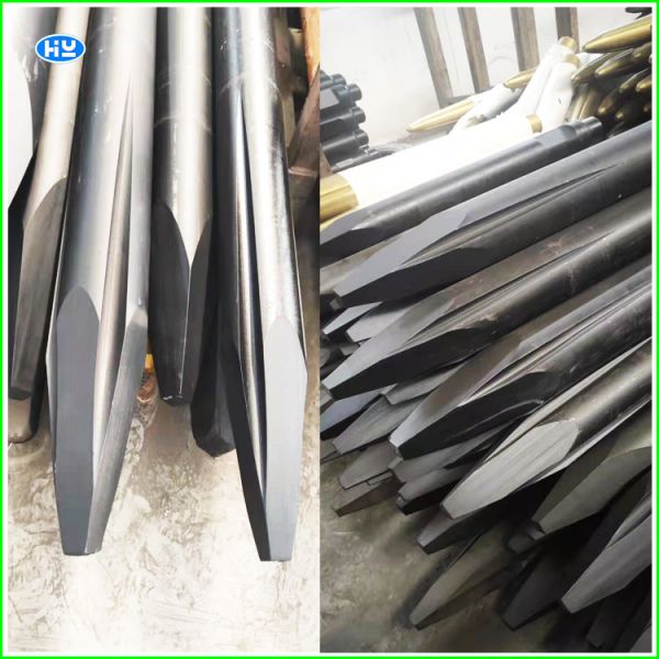 200mm 42CRMO Moil Point Chisel Heat Treatment 55-60 Tons Hydraulic Breaker Bits