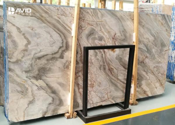 Highly Polished Countertop Marble Slab Brown And Grey 18/20/30mm Thickness
