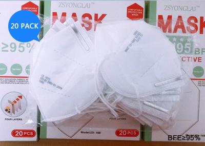 Comfortable KN95 Disposable Face Mask / 20 - Pack Foldable N95 Mask