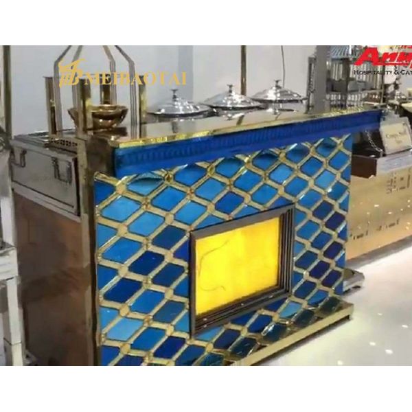 Ноги декоративной плиты 4x8 ромбовидного узора цвета голубого золота смешанные для счетчика