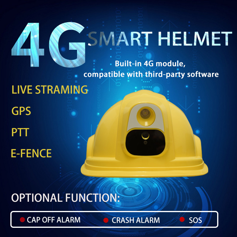 Поток в реальном маштабе времени камеры 4G GPS Wifi шлема MTK6739 SOS для минируя конструкции