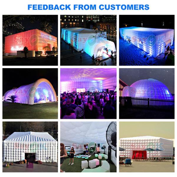 Waterproof Oxford Cloth Large LED Light Inflatable Party Event Tent For 200 People