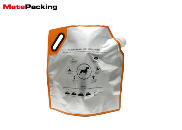 2.5KG Dog Pet Food Packaging Bags Aluminum Foil With Plastic Handle Spout