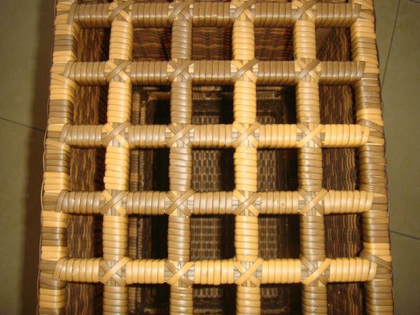 Hand-Woven Brown Poly Rattan Storage Boxes For Bedroom / Storeroom