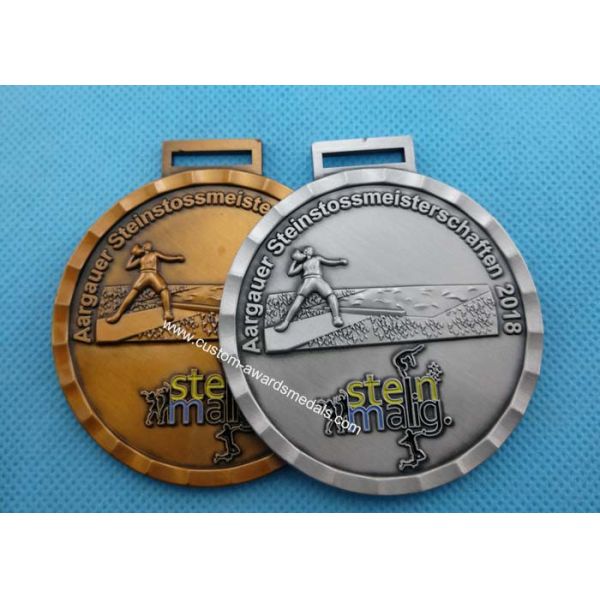 Round Soft Enamel 3D Gold Boxing Race Metal Medal With Neck For Promotional Gifts