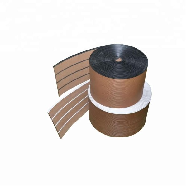 25meter/roll Brushed Anti UV PVC Rubber Teak Boat Deck for Marine Vessels