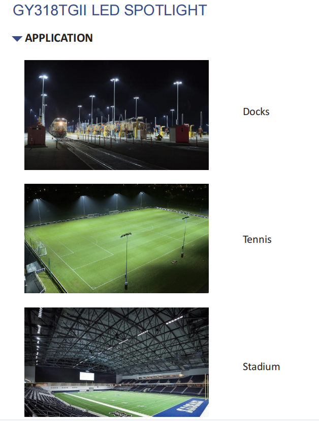 IP66 Waterproof 480W 150lm/W Outdoor Stadium Lighting 5700K
