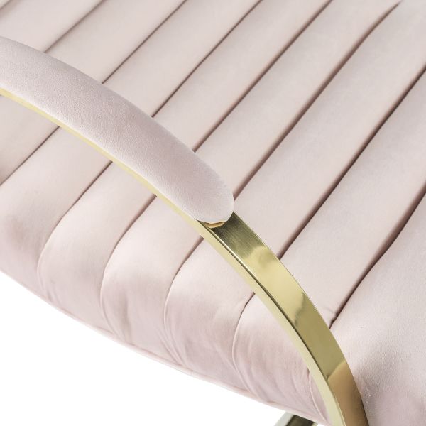 5 Star Hotel Pink Brushed Velvet Modern Single Sit Armchair Customization