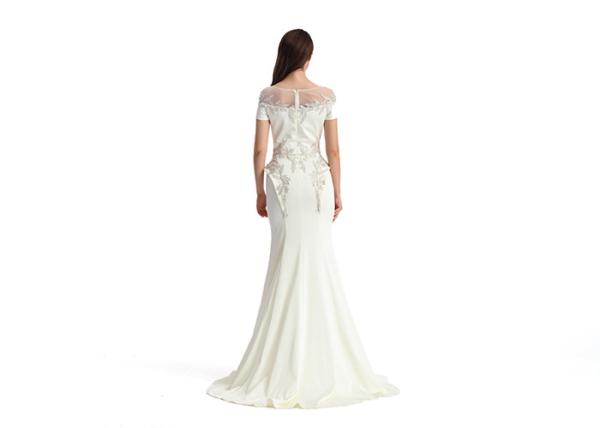Elegant White Lace Mermaid Middle Eastern Evening Dresses For Wedding