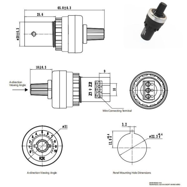 Bochen WIW22S Cermet Element Converter Governor Inverter Resistance Switch Potentiometer