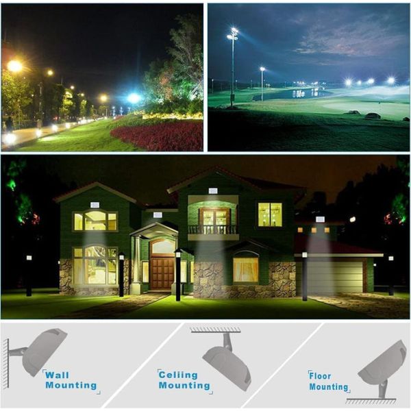 300W IP66 Waterproof Outdoor Floodlight 5000K Daylight White LED Exterior Light For Basketball Playground