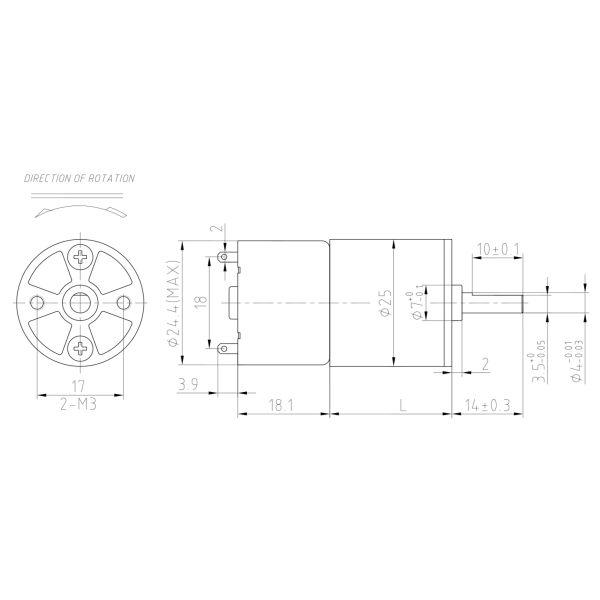 25GA310R 25mm dia Rf310 6v 12v 5rpm 1.5N.m Brushed Dc Gear Motor ce rohs
