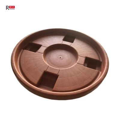 Movable Universal Plant Pot Saucers On Wheels , Plastic Plant Trays Landing Type