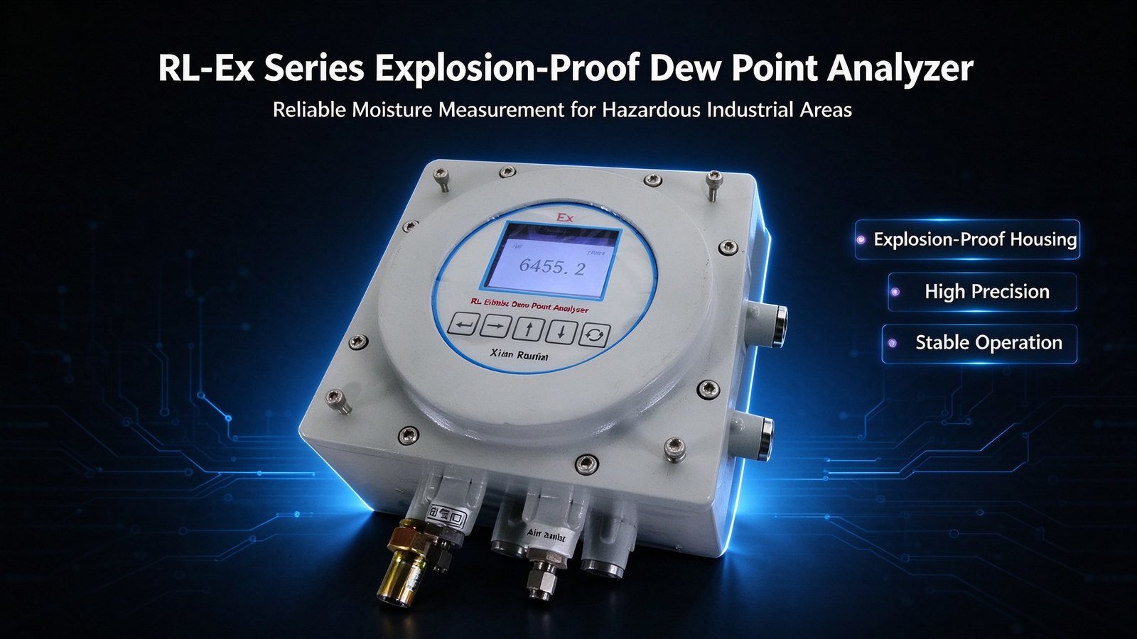 Explosion Proof Portable Gas Dew Point Analyzer Micro Water Analyzer Metal Construction Detector