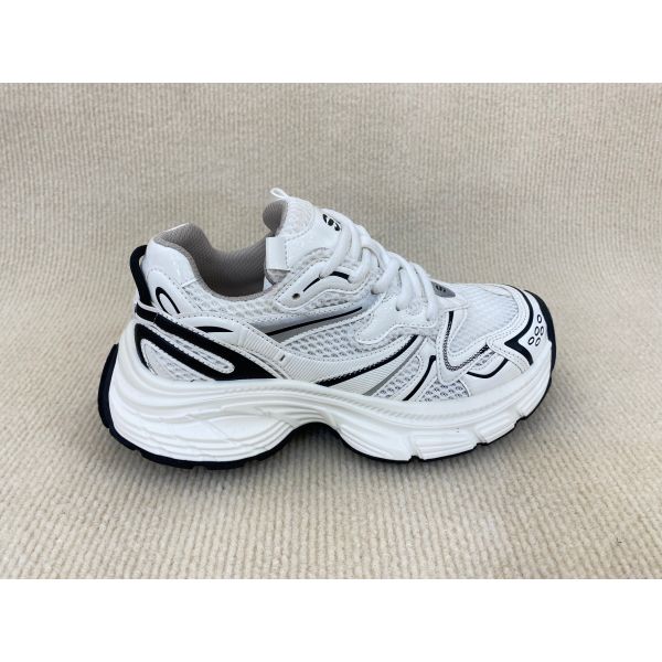Lace Up Women Comfort Sneakers OEM ODM White And Black Sneakers