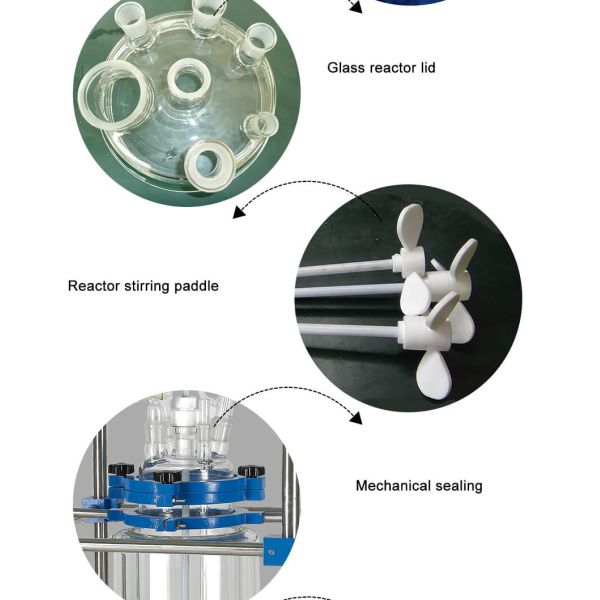 10L 20L 50L Jacketed Glass Reactor Glass & Stainless Steel Reactor