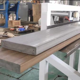 High capacity PVC WPC decking floor extrusion line with laminating film surface treatment with conic twin scerw extruders