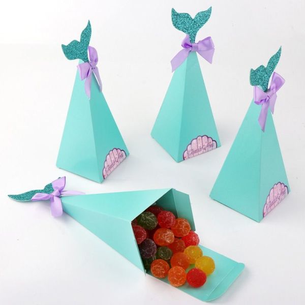 Wedding Birthday Party Customized Gift Box Paper Candy Box With Mermaid Tail