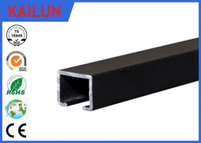 Black Anodized Aluminum Slide Track , Ceiling Mounted Curtain Track 20 X 25 Mm