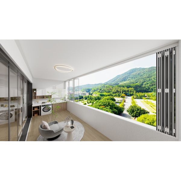 Алюминиевые складывающиеся стеклянные окна