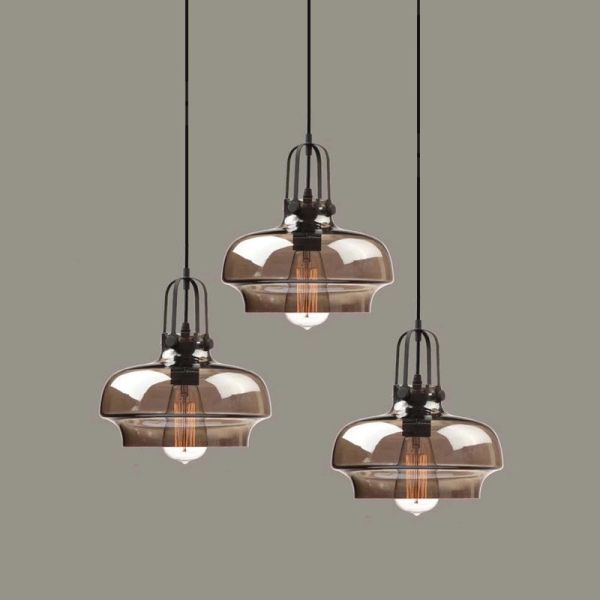 Smoked glass ceiling pendant lamp fixtures Indoor decoration (WH-GP-26)