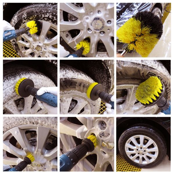 SGS 3.5in Nylon Drill Brush Attachments Cleaning Kit Electric Brush Scrubber 250g