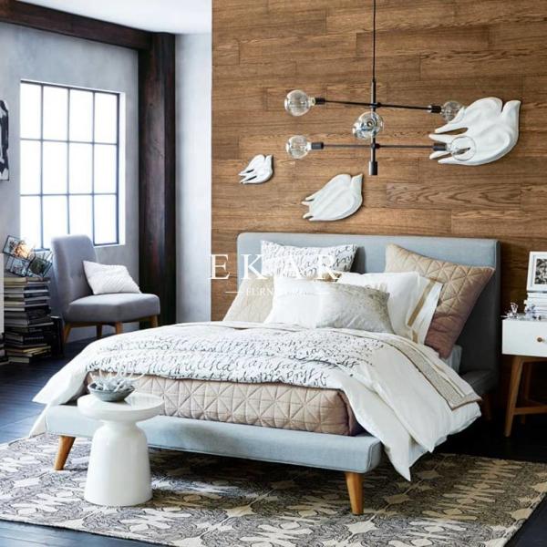 Modern European Style King Size Modern Cushion Headboard Bed