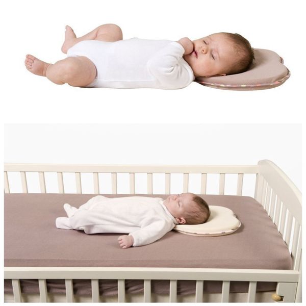 Newborn Infant Memory Foam Pillow With Bamboo Cover Case , Organic Cotton Breathable Baby Pillow
