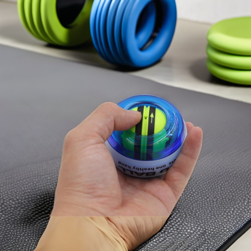 Auto-Start Magic Wrist Trainer Portable Power Grip Ball Gyroscope Speed Meter Arm Strengthening Safety Durable Design Blue Zinc