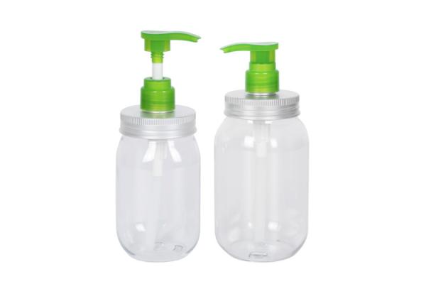 350 ml/450 ml/650 ml Botão PET + tampa de alumínio Shampoo Lotion Pump Bottle Skincare Packaging / Health Care Packaging UKH0