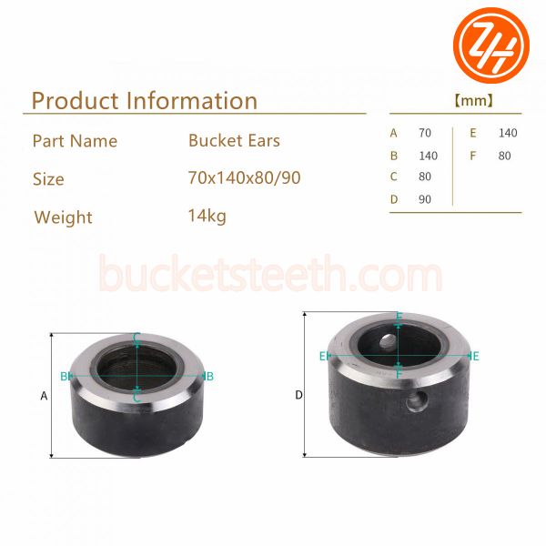 140mm ZAX160 Excavator Bucket Ears Hitachi Excavator Parts