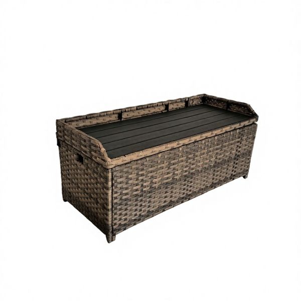 2026 New Large-Capacity Retro Brown Rattan Storage Factory Wholesale Double Seat Available