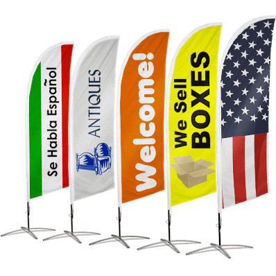 230gsm Polyester Teardrop Advertising Flags Waterproof CMYK Printing