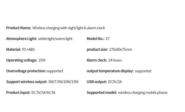 Compatible Qi Wireless Charger Clock 5mm Charging Distance For Phone