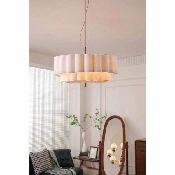 Indoor Lighting Fixtures Home Pendant Lights Retro Wabi Sabi Fabric Chandeliers (WH-VP-302)